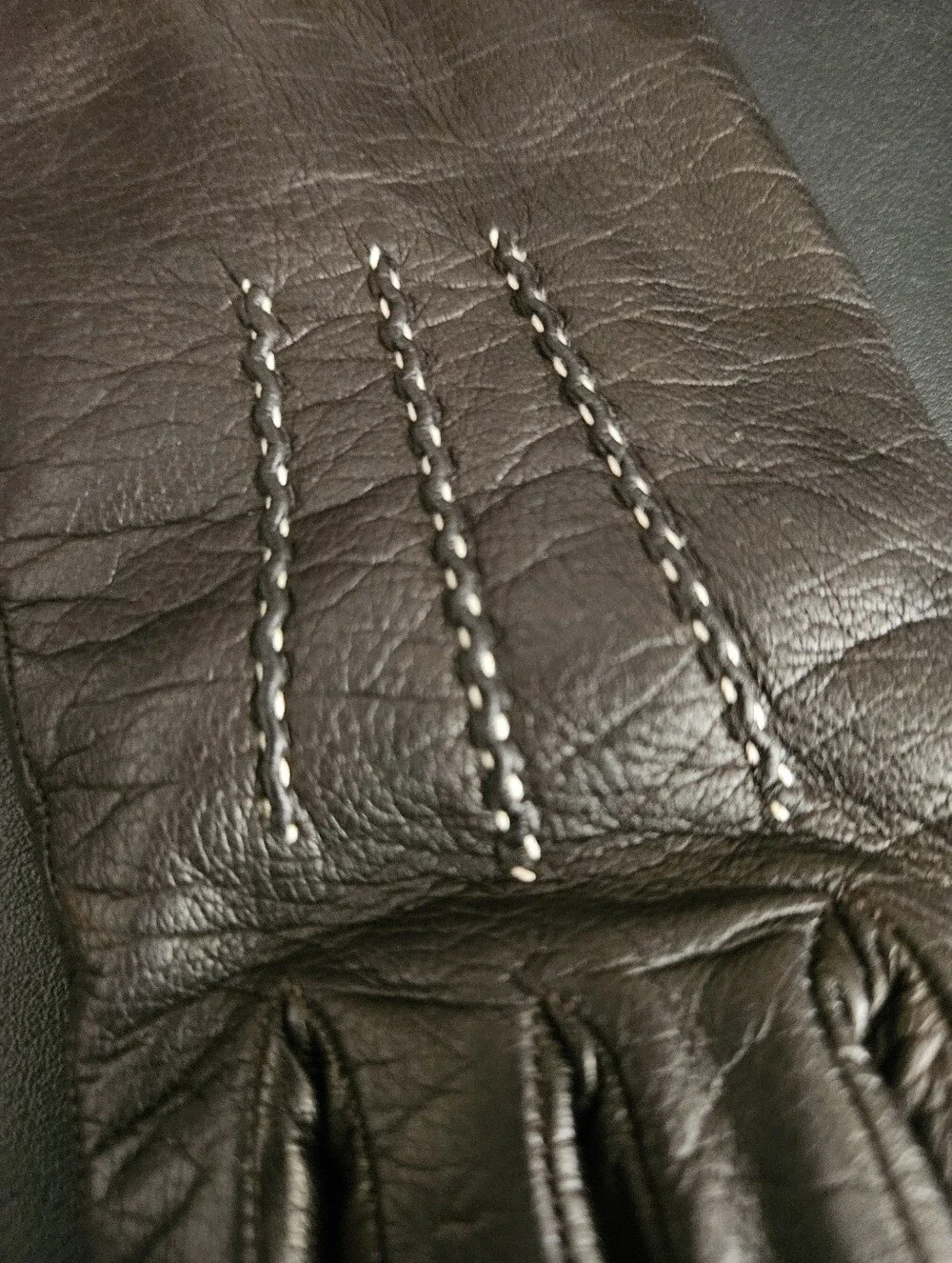 Vintage Coach Women's Brown Leather & Cashmere Gloves Size 6.5